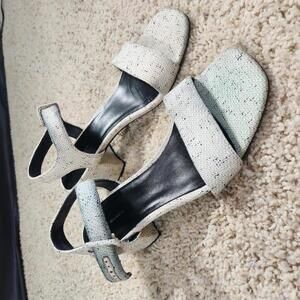 NEW Tory Burch Gigi Block Heel Tweed Sandal Size 10